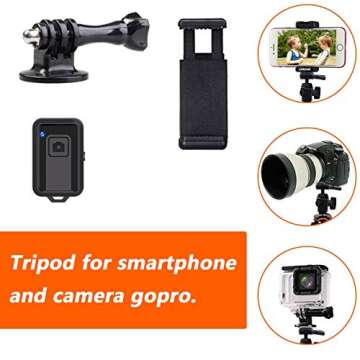 Phone Tripod, LINKCOOL Octopus Phone Tripod Portable and Adjustable Tripod Stand Holder with Bluetooth Remote Control Compatible with Most Smartphones, GoPros, and Digital Cameras
