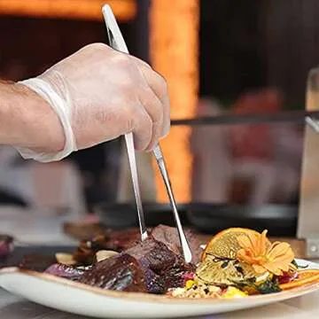 Tangoowal 12-Inch Professional Kitchen & Cooking Tweezers Tongs - Stainless Steel Long Tweezer Tongs - BBQ,Plating,Multi-use