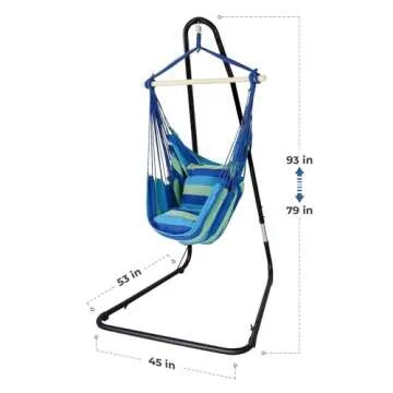 Sorbus Hanging Chair with Stand - Stylish Indoor/Outdoor Comfort
