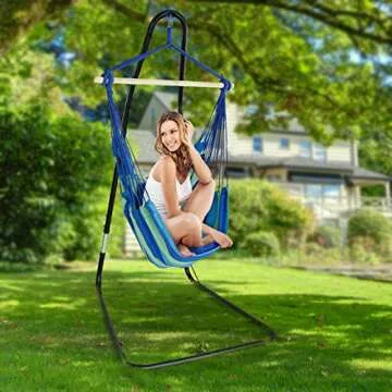 Sorbus Hanging Chair with Stand - Stylish Indoor/Outdoor Comfort