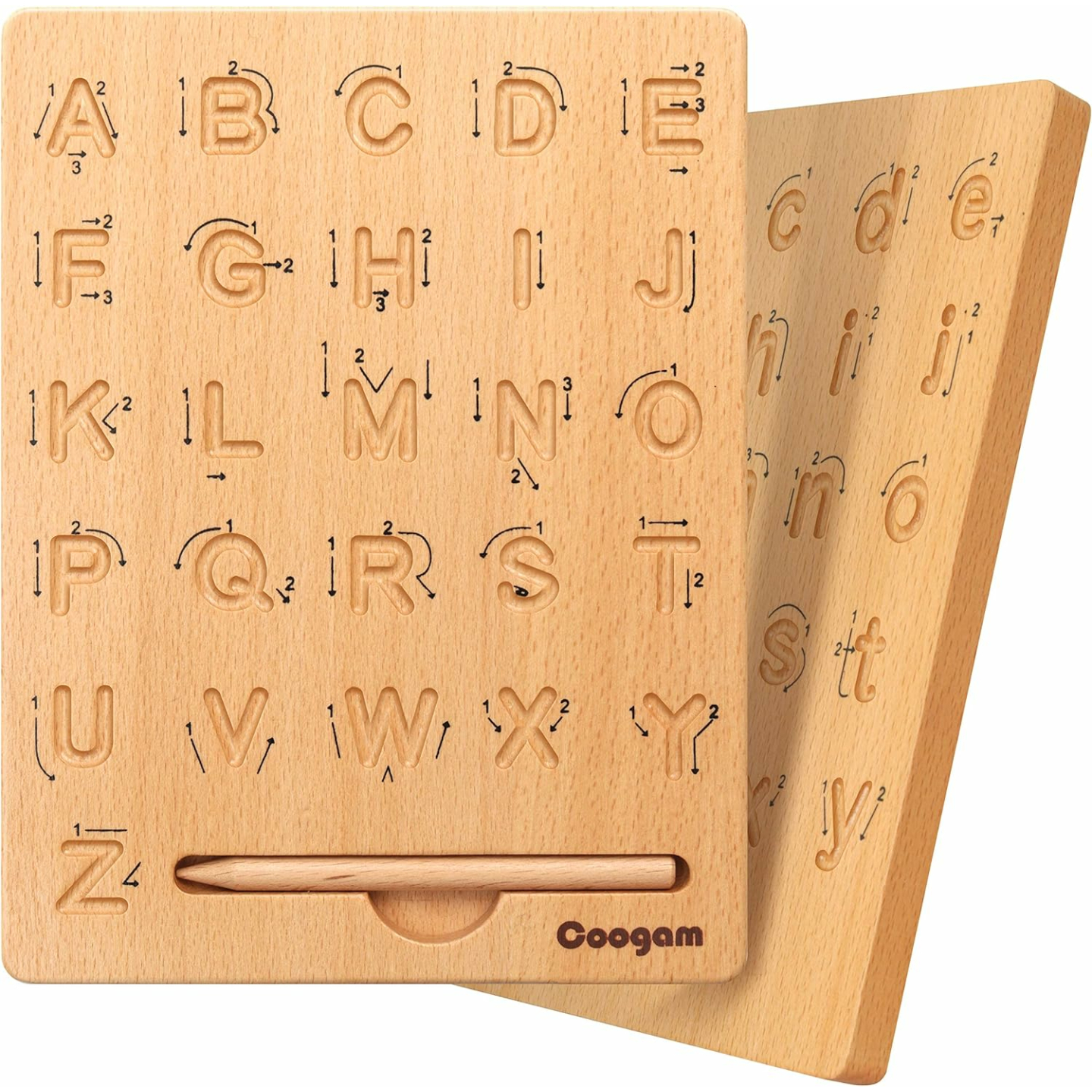 Coogam Wooden Alphabet Tracing Board for Kids