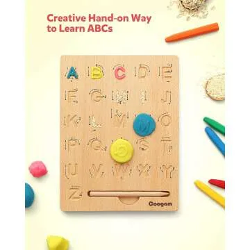 Coogam Wooden Alphabet Tracing Board for Kids