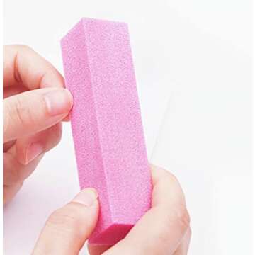 10 Pcs Nail Buffer Block for Acrylic and Natural Nails, 4 Sided Sanding Buffers for Gel Nails Fingernail Shine Buffing Filer Set, Professional Manicure Polisher Buffer Bulk Medium Grit (Pink)