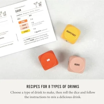Mixology Dice Set - Craft Cocktails & Mocktails Creatively