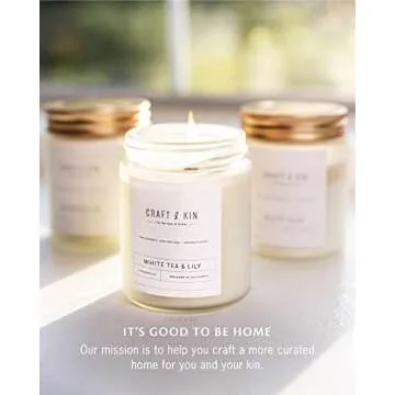 Craft & Kin White Tea & Lily Scented Candle Gift