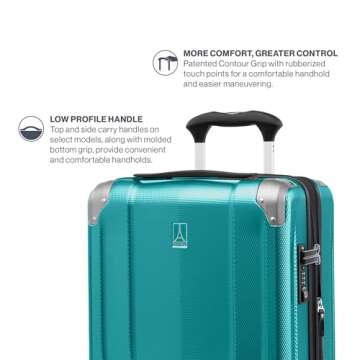 Travelpro Pathways 3 Hardside Expandable Luggage, 8 Spinner Wheels, Lightweight Hard Shell Suitcase, Checked Medium 25 Inch, Kayak