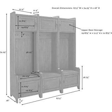 Crosley Fremont Hall Tree - Stylish Entryway Storage Solution