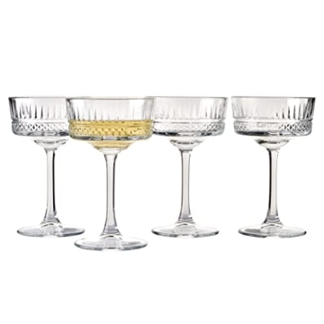 Elegant Pasabahce Vintage Coupe Glasses Set for Celebration