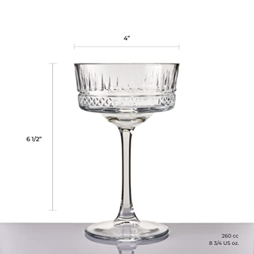Elegant Pasabahce Vintage Coupe Glasses Set for Celebration