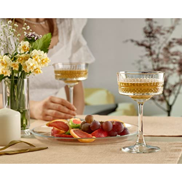 Elegant Pasabahce Vintage Coupe Glasses Set for Celebration