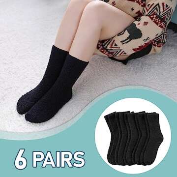FANZERO Fuzzy Socks for Women - Cozy Winter Fleece Slipper Gift Socks