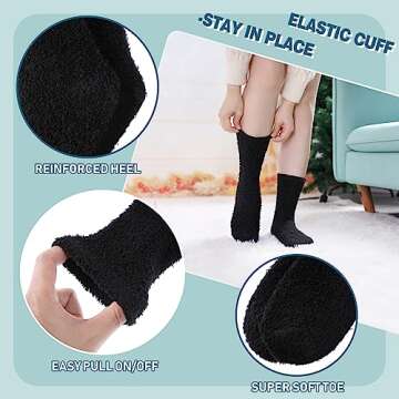 FANZERO Fuzzy Socks for Women - Cozy Winter Warmth