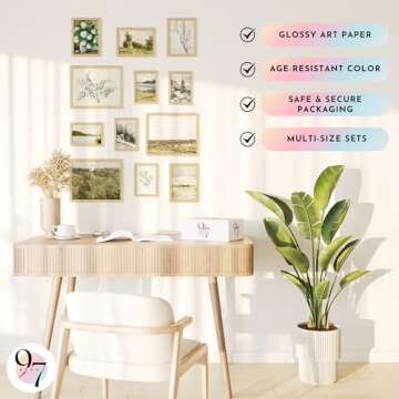 97 Decor Vintage French Country Decor - Vintage Posters, French Farmhouse Gallery Wall Art Prints, Moody Floral Botanical Sketch Pictures, Antique Landscape Painting for Home Bedroom (UNFRAMED)