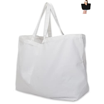 Extra Large Canvas Tote Bag for Grocery, Beach, and Travel