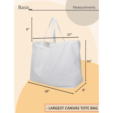 Extra Large Heavy Duty Canvas Tote Bag for All Use