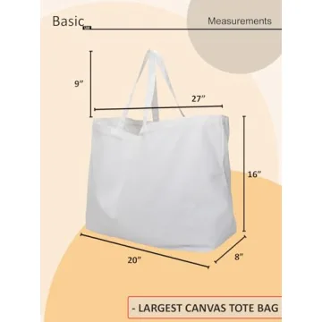 Extra Large Heavy Duty Canvas Tote Bag for All Use