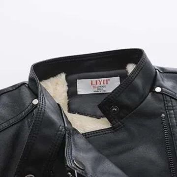 Stylish Boys Faux Leather Moto Jacket for Winter Wear