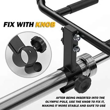 T Bar Row Multi-Grip Handle Bar Attachment with Rubber Grip For Landmines and 1 2 Inch Olympic Barbell Weight Bar Home Gym Equipment Lateral Exercise Triceps Lats to Build Back Arm Shoulder Muscles