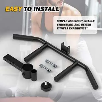 T Bar Row Multi-Grip Handle Bar Attachment with Rubber Grip For Landmines and 1 2 Inch Olympic Barbell Weight Bar Home Gym Equipment Lateral Exercise Triceps Lats to Build Back Arm Shoulder Muscles