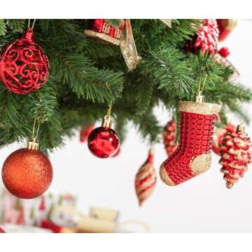 AMS 90ct Christmas Balls Shatterproof Eco-Friendly Ornaments