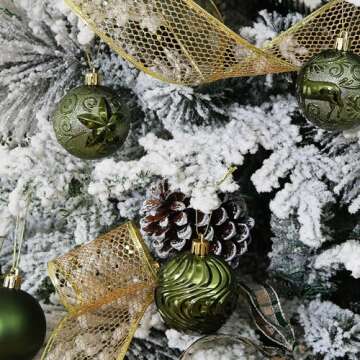 34ct Dark Green Christmas Ball Ornaments Shatterproof Plastic Christmas Tree Decorations for Xmas Party Home Office Holiday Decor -Medium Size (2.36"/ 60mm)