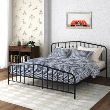 Novogratz Bushwick Metal Bed Frame - King Size Black
