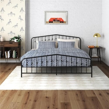 Novogratz Bushwick Metal Bed Frame - King Size Black