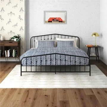 Novogratz Bushwick Metal Bed Frame - King Size Black