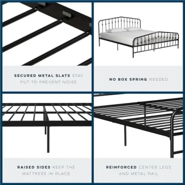 Novogratz Bushwick Metal Bed Frame - King Size Black