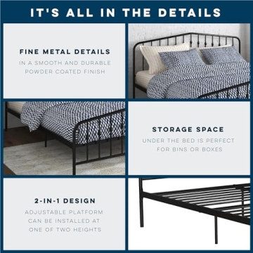 Novogratz Bushwick Metal Bed Frame - King Size Black