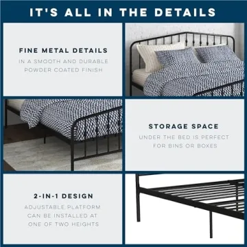Novogratz Bushwick Metal Bed Frame - King Size Black