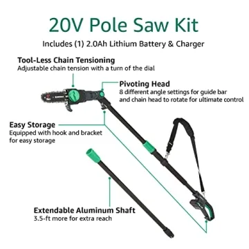 Denali 20V Brushed Pole Saw Kit - Lightweight & Powerful