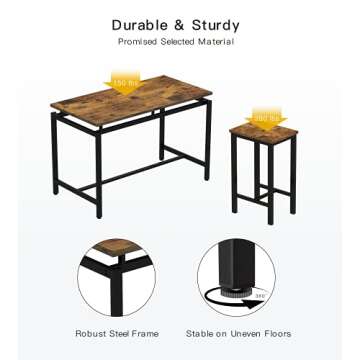 MIERES 5-Piece Dining Table Set for Small Spaces