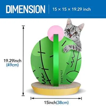 FluffyDream Cat Condo Scratcher Post Cardboard, Cactus Shape Cat Scratching House Bed Furniture Protector, Green Colour
