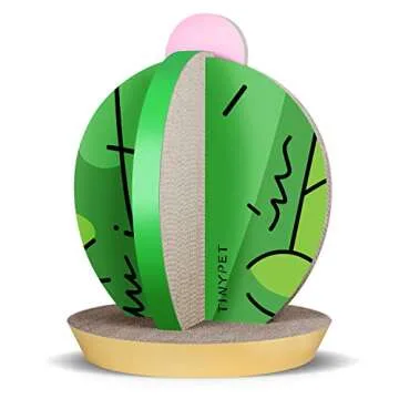 FluffyDream Cat Condo Scratcher Post Cardboard, Cactus Shape Cat Scratching House Bed Furniture Protector, Green Colour