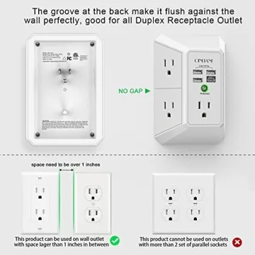 5 Outlet Surge Protector with USB Charging Ports