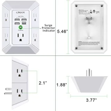 5 Outlet Surge Protector with USB Charging Ports