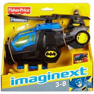 Fisher-Price Imaginext DC Super Friends Batman Toy Batcopter Helicopter & Figure Set for Preschool Pretend Play Kids Ages 3+ Years