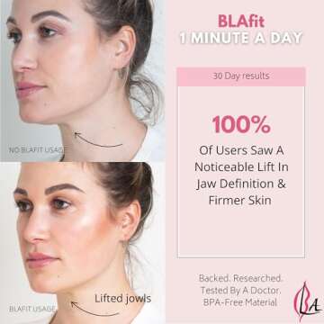 Lip Plumper Device | Non-Invasive Lip Plumping Device, Pain-Free | 60-Second Daily Exercise for Fuller Lips, Defined Jawline & Firmer Skin, MADE IN USA (Peachy Pink)