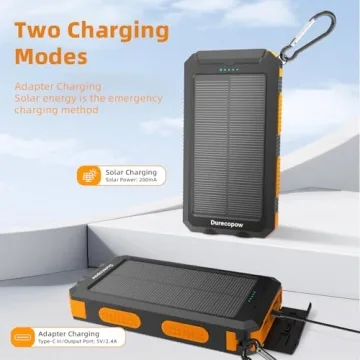Durecopow Solar Charger 20000mAh - Portable Power Bank
