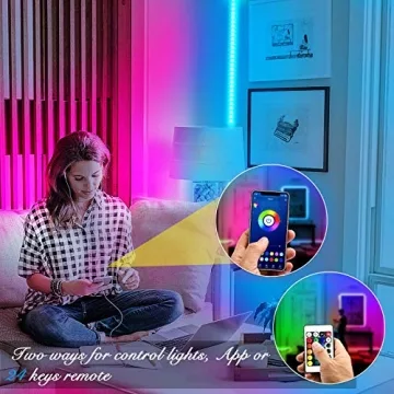 Smart LED Strip Lights with App & Music Sync - 50ft