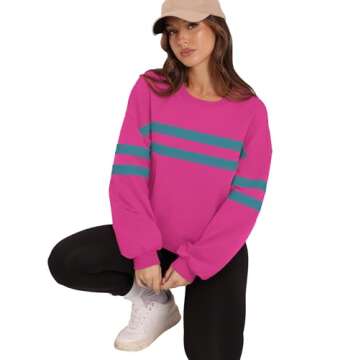 WIHOLL Women’s Oversized Sweatshirt in Hot Pink