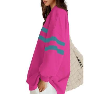 WIHOLL Women’s Oversized Sweatshirt in Hot Pink