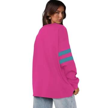 WIHOLL Women’s Oversized Sweatshirt in Hot Pink