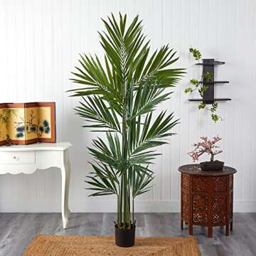 Nearly Natural 7ft. Kentia Palm Silk Tree