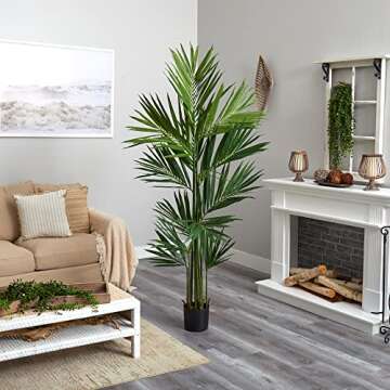 Nearly Natural 7ft. Kentia Palm Silk Tree