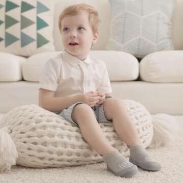 Bearbay Baby Rubber Sole Sock Shoes for New Walkers