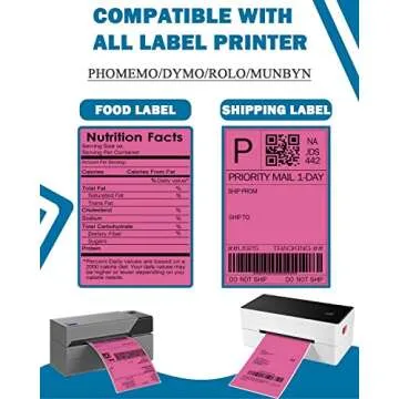 4"x 6" Thermal Labels, Thermal Shipping Labels, Thermal Label Printer Paper Compatible with 4XL, UPX, Ebay, 4"x 6"Shipping Labels for Munbyn, Rollo, Phomemo, Zebra, 500 Labels/roll