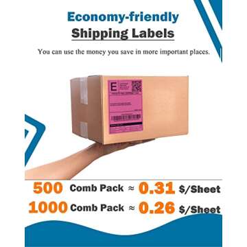 4"x 6" Thermal Labels, Thermal Shipping Labels, Thermal Label Printer Paper Compatible with 4XL, UPX, Ebay, 4"x 6"Shipping Labels for Munbyn, Rollo, Phomemo, Zebra, 500 Labels/roll