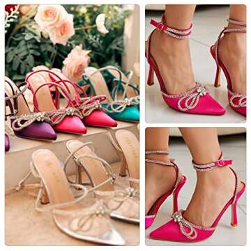 Hot Pink Stilettos Sparkling Pointy Toe High Heels